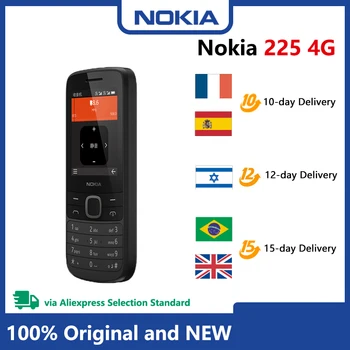 Novo Original Nokia 225 Móvel 4G Telefone Multilíngue de 2,4 polegadas Dupla Cartões SIM Bluetooth Rádio FM 1150mAh Funcionalidade de Telefone Celular