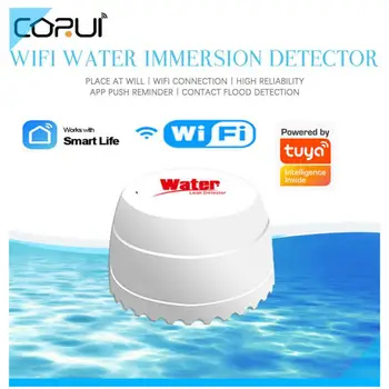 CORUI TUYA wi-Fi Smart Água, Detector de Vazamento de Inundação do Sensor de Água de Tanque Cheio de Água Ligação de Alarme de Vida Inteligente APLICATIVO de Monitoramento Remoto