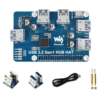 Waveshare USB 3.2 Gen1 HUB CHAPÉU Placa de Expansão Para o Raspberry Pi 4 B 3 B+ 3 B 2B Zero Zero 2 W Zero WH,Plug And Play
