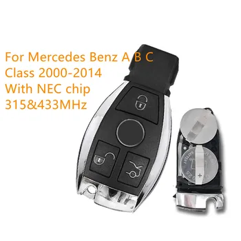 RIOOAK Para a Mercedes Benz A B C Classe 2000-2014 3 Botões 315&433MHz NEC Inteligente Remoto chaveiro