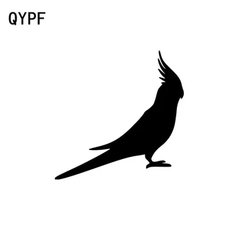 QYPF 17cm*17cm de desenhos animados Cacatua Papagaio Pássaro CALOPSITA Vinil Adesivo de Carro Decal Preto Prata Acessórios C15-1102