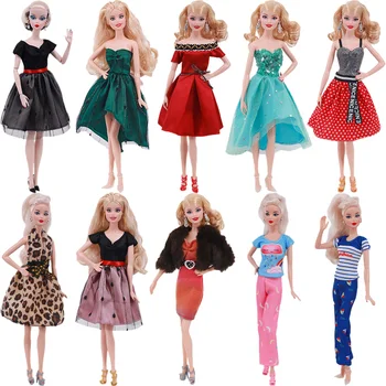 1 Conjunto Artesanal Tendência Da Moda Vestido De Colete De Pelo Casaco De Leopardo Multicolor Roupa Casual, Roupa De Boneca Para Acessórios Para A Boneca Barbie