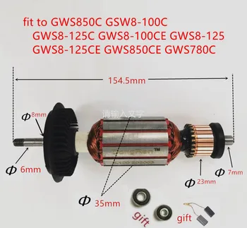 AC220-240V Armadura do Motor do Rotor para a BOSCH GWS850C GSW8-100C GWS8-125.o-c GWS8-100CE GWS8-125 GWS8-125CE GWS850CE GWS780C