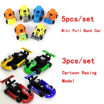 3/5pcs Puxar Carro de Brinquedo Colorido dos desenhos animados Modelo de Corrida para Crianças Brinquedo Educativo Cor Aleatória