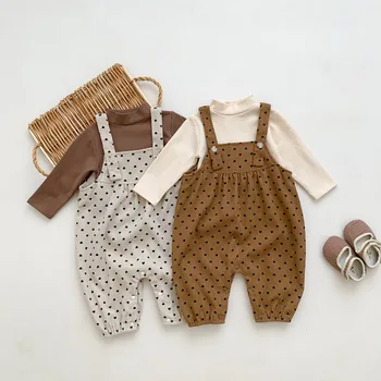 Baby Girl Fashion Impressão de Amor de Todos-jogo Macacões Soltos Funda Calças de Menino Sólido Macio do Bebê Assentamento Camisa de Algodão de Mangas compridas Tops