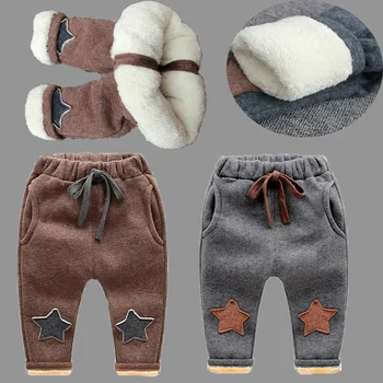 BibiCola de Inverno Meninos de Calças De 2017, Novo outono calças de Crianças quente Cashmere das Crianças do algodão Calças de Meninas para Meninos de bebê calças
