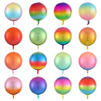 3pcs Jumbo Pastel arco-íris Balões Grande de 22 Polegadas de 360 Graus 4D Rodada Esfera do arco-íris Balões para a Festa de Aniversário de Casamento Decoração