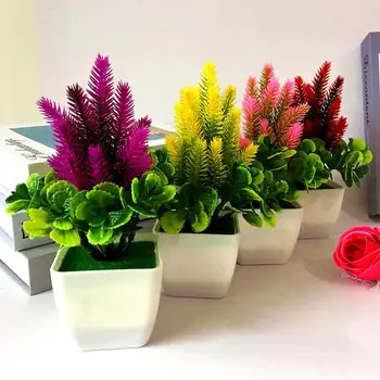 Novo 1Pc Flor Artificial Grama Vasos de Plantas Artificiais Flores de Plástico Doméstico de Casamento de Primavera, Verão, Decoração de Sala de estar