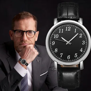 Relógio Masculino Moda De Relógios Para Homens De Negócios Informais De Quartzo Relógio Digital Pulseira De Couro Luxo Simples Chronograph