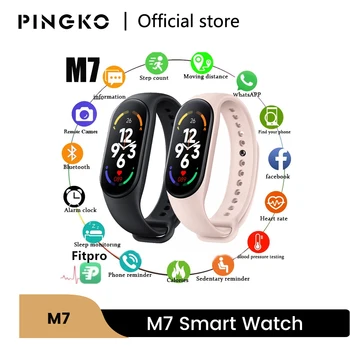 PINGKO M7 Smart Watch Homens Mulheres Smartwatch de Fitness Pulseira Coração de Taxa de Adequação de Acompanhamento de Relógios Desportivos Para a Apple Xiaomi Android