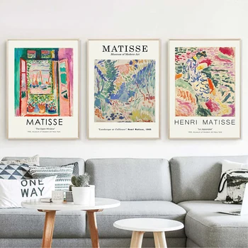 Henri Matisse Retro Cartazes E Estampas Abstratas Paisagem Arte De Parede Vintage Tela Home Fotos Decoração Para Sala De Estar