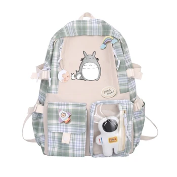 Totoro Gato Anime Mochila, Bolsa de Ombro Aluno Vá para Trás Escola Livro de Viagens Casual Computador Laptop Bag Novo