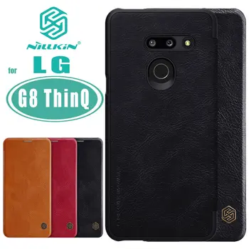 LG G8 ThinQ Caso para LG G8 ThinQ Caso NILLKIN Qin Negócios capa de Couro Flip Slot para Cartão de Capa para LG G8 ThinQ Caso de Telefone