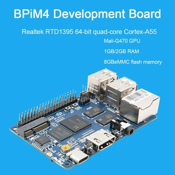 Para a Banana Pi BPI-M4 1GB/2GB RAM DDR4 Realtek RTD1395 A53 Quad-Core de 64 bits do Conselho de Desenvolvimento Apoio 8G curso de mestrado erasmus MUNDUS Flash