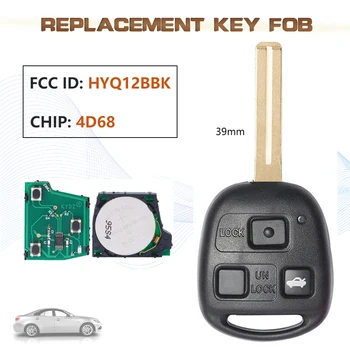 KEYECU FCC: HYQ12BBK 3 Botão Smart Remote Chave do Carro Fob 4D68 Chip para 2001 2002 2003 2004 2005 2006 Lexus ES330 LS430 SC430