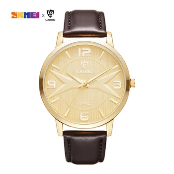 Nova Moda Pulseira de Couro Genuíno de Quartzo Relógios de pulso Para homens, Mulheres Simples Impermeável relógio Relógio relógio masculino L1032