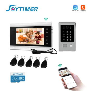 Joytimer 720P Tuya Vídeo Campainha Intercomunicador de Vídeo Código de Teclado para Casa com o Cartão RFID, Detecção de Movimento e Câmera de Visão Noturna