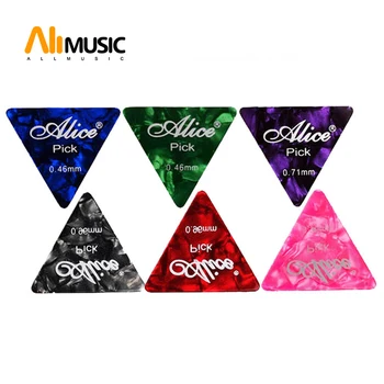 100Pcs Alice Cellouid palheta Grande Triângulo Palhetas Plectrums 0.46/0.71/0.81/0.96/1.2/1.5 MM Cor Misturada Partes de Guitarra