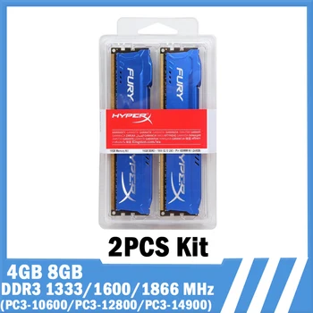 Memoria RAM DDR3 8GB 2x4GB 16GB 2x8GB Kit de 1866MHz 1600 mhz DIMM 1333MHz Memória 240Pins 1,5 V PC3-14900 12800 10600 HyperX Fúria RAM