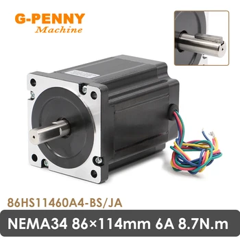 NEMA34 Motor de Passo 86HS11460A4 6A 8.7 N. m 4 Fios Hybird CNC motor passo a Passo Para máquina impressora 3D Motor de Passo