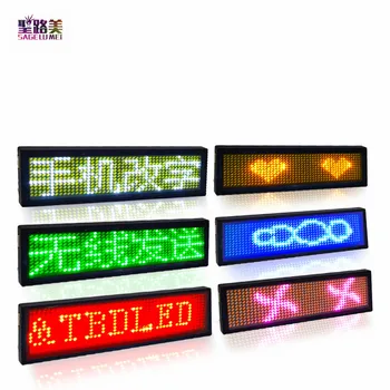 Recarregável Bluetooth Digital LED Emblema DIY Programável Mensagem de Rolagem LED Mini Tag de Nome De 15 Idiomas de Exibição Emblema do Módulo