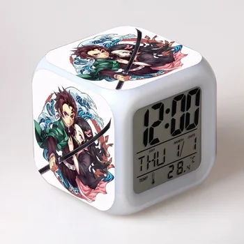3d Demon Slayer Relógio Despertador Crianças Anime Luz Led Relógio Brinquedos de Despertar Relógio LED Para Crianças, Adultos Presente Despertador Tabela Droshipping