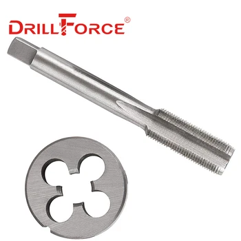 Drillforce 2PCS Métrica Toque em Conjunto de matrizes HSS Mão Direita Máquina de Rosca Toque Morrer M3/M4/M5/M6 M7 M8/M10/M12 M14/M16/M18/M20/M22/M24