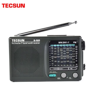 TECSUN R-909 fm/mw/sw 9 bandas do Mundo de Banda do Receptor de Rádio Ultra-fino Portátil Rádio fm antena de rádio