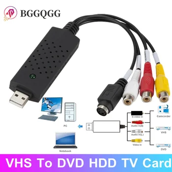 BGGQGG USB2.0 VHS To DVD Converter Converte Vídeo Analógico Para Formato Digital de Áudio, DVD de Vídeo VHS Registro Placa de Captura de placa de PC