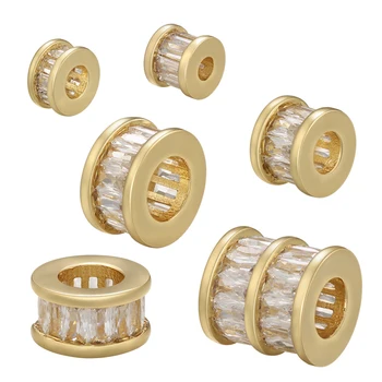 ZHUKOU 2.5/4/4.5/8.5 mm clássico contas para pulseiras Cúbicos de Zircônia miçangas para fazer jóias cilíndrica esferas de acessórios VZ327