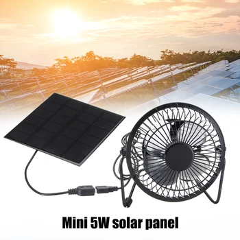 5W USB Solar Exaustor Extractor de Ar de 4 polegadas Mini Ventilador de Sol Painel Ventilador ligado para o Escritório ao ar livre do Cão de Frango Casa