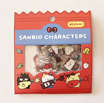 45pcs/pack Bonito Sanrio Melodia Kuromi Adesivos Diário de Móveis Decorativos Adesivos de Scrapbook Para as Meninas Presentes