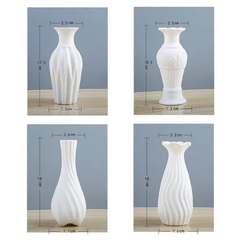Acolhedora Decoração de Flores de Vaso Branco Acessórios Modernos peça Central Vasos de Cerâmica para Casa, Decoração de Casamento GQ