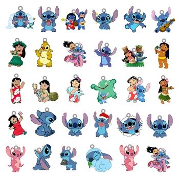 Disney Pingentes de Acrílico de Resina Epóxi Jóias Ingredientes Bonito Lilo Stitch Personagens de Anime Padrão de DIY Fazendo Moda Jóias DIY1125