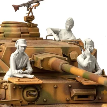 1/35 Resina modelo Figura kits da segunda guerra mundial 3 tanque de soldados em repouso Desmontado e sem pintura