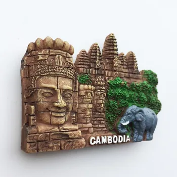 Camboja Viajar Frigorífico Magnético Adesivos De Angkor Wat Recordações Para Turistas Ímãs De Geladeira De Decoração De Casa De Quadro De Mensagens Adesivos