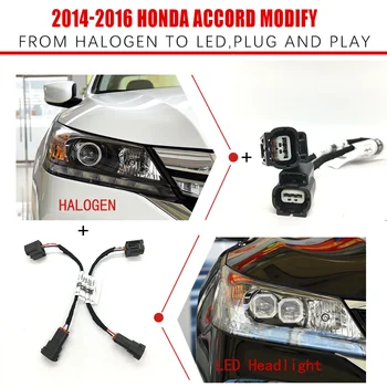 CZMOD o Farol do Carro Modificação de atualização de Transferência de Chicote de fios do Fio Farol de Modificar Para a Honda 2014-2016 ACORDO Acessórios do Carro