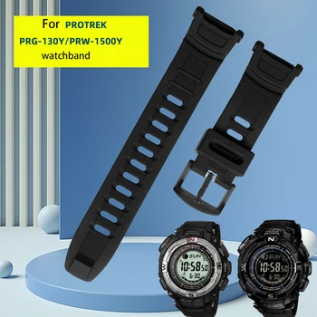 Relógio de Silicone cinto para CASIO PROTREK série prg-130y/prw-1500y homens de silicone pulseira de acessórios espec interface wristban