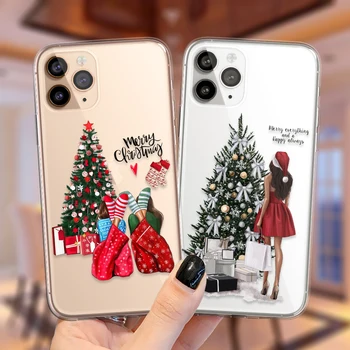 Feliz Natal Papai Noel Elk Bonito estojo de Proteção Para o iPhone 11 12 13 Pro Max XS X XR 6 7 8 Plus SE de 2020 Macia Capa de Silicone