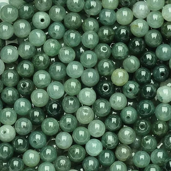 100PCS Natural Grau de Jade (Jadeite) Contas 5-6mmW Óleo verde-Solta Esferas / DIY do Grânulo