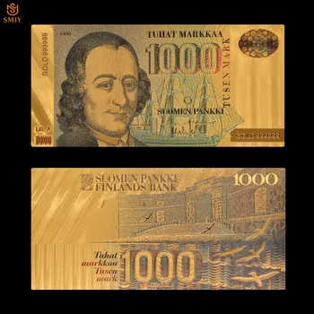 A Ouro de 24k, Finlândia 1000 Euros Réplica de Dinheiro Falso Perfeito Europeu de Notas de Colecção de Papel de Presente