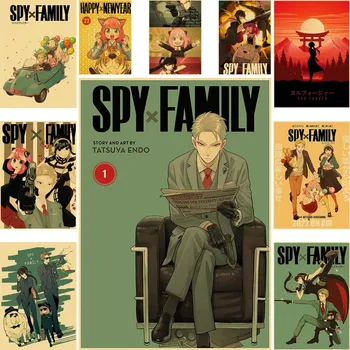 Anime Japonês Spy X Família Posters Retro Papel Kraft, Impressas Na Parede Imagens De Decoração Sala De Decoração De Arte De Pintura De Presentes