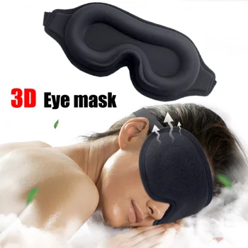 3D Dormir Máscara de Bloquear a Luz Eyepatch Sono Ajuda Respirável Dormir a Noite Máscara Acolchoado Macio de Viagem de Descanso Ajuda a Relaxar Máscaras para os Olhos
