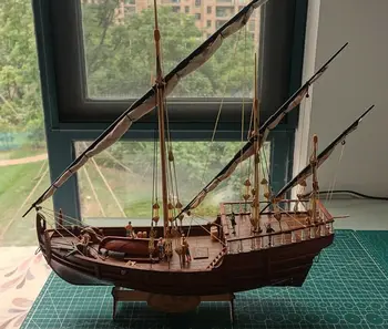 Clássico italiano de madeira de barco a vela escala 1/50 Colombo expedição frota Nina 1792 navio de madeira Modelo de kits