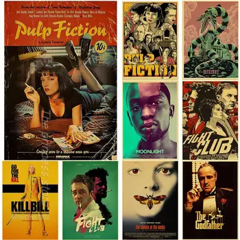 50 Tipo Clássico Cartazes Do Filme Pulp Fiction De Volta Para O Futuro Kill Bill Retro Papel Kraft Vintage De Decoração De Quarto De Arte, Pintura De Parede