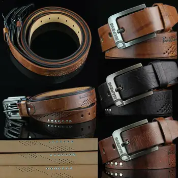 Nova Moda Casual Homens Correias de Alta Qualidade PU de Couro e Cinto Marrom 100x3.7cm Designer de Luxo Vintage Cintura Y5R0