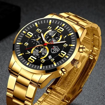 2022 Moda, Esportes Mens Relógios De Homens De Aço Inoxidável Luxuoso Relógio De Pulso De Quartzo Luminoso Do Relógio De Homem De Negócios, Casual Relógio De Couro