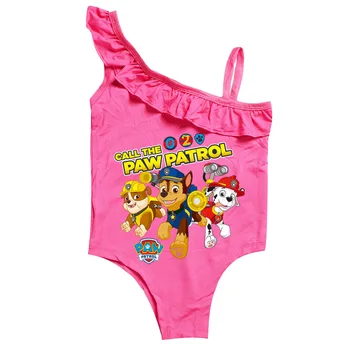 Pata Patrulhas Meninas Swimwear dos desenhos animados de Um Pedaço de Praia Maiô de Impressão de Uma Peça de Crianças, Senhoras Meninas rosa trajes de Banho Skye