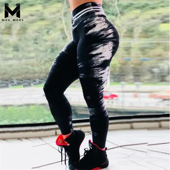 Moda feminina Novas Quente Europa E Os Estados Unidos High Street Jogger Sportswear Impressão Fino de Algodão de Alta Leggings de Cintura