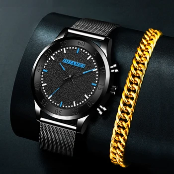 Moda Mens Minimalista Relógios de Homens de Negócios Casual Pulseira de Quartzo relógio de Pulso de Aço Inoxidável com esteira de Malha de Relógio relógio masculino